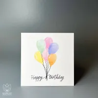 Букет Мини-открытка Happy birthday c шарами Букет Мини-открытка Happy birthday c шарами