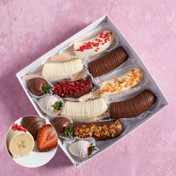 Букет Бананы в шоколаде с клубникой От всего сердца