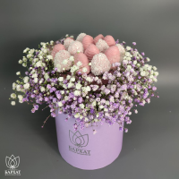 Букет Весенний джаз в сиреневом боксе