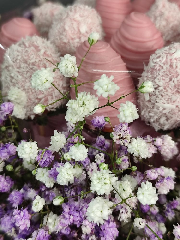 Букет Весенний джаз в сиреневом боксе