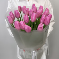 Букет Монобукет из розовых тюльпанов №1