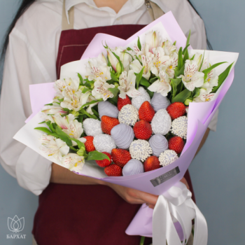 Букет Лавандовый комплимент с альстромерией