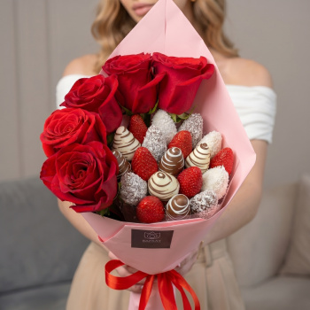 Букет Клубничная принцесса