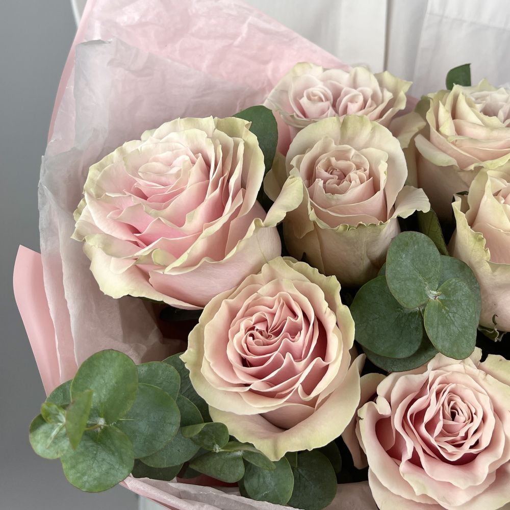 Букет Монобукет из розовых роз №2